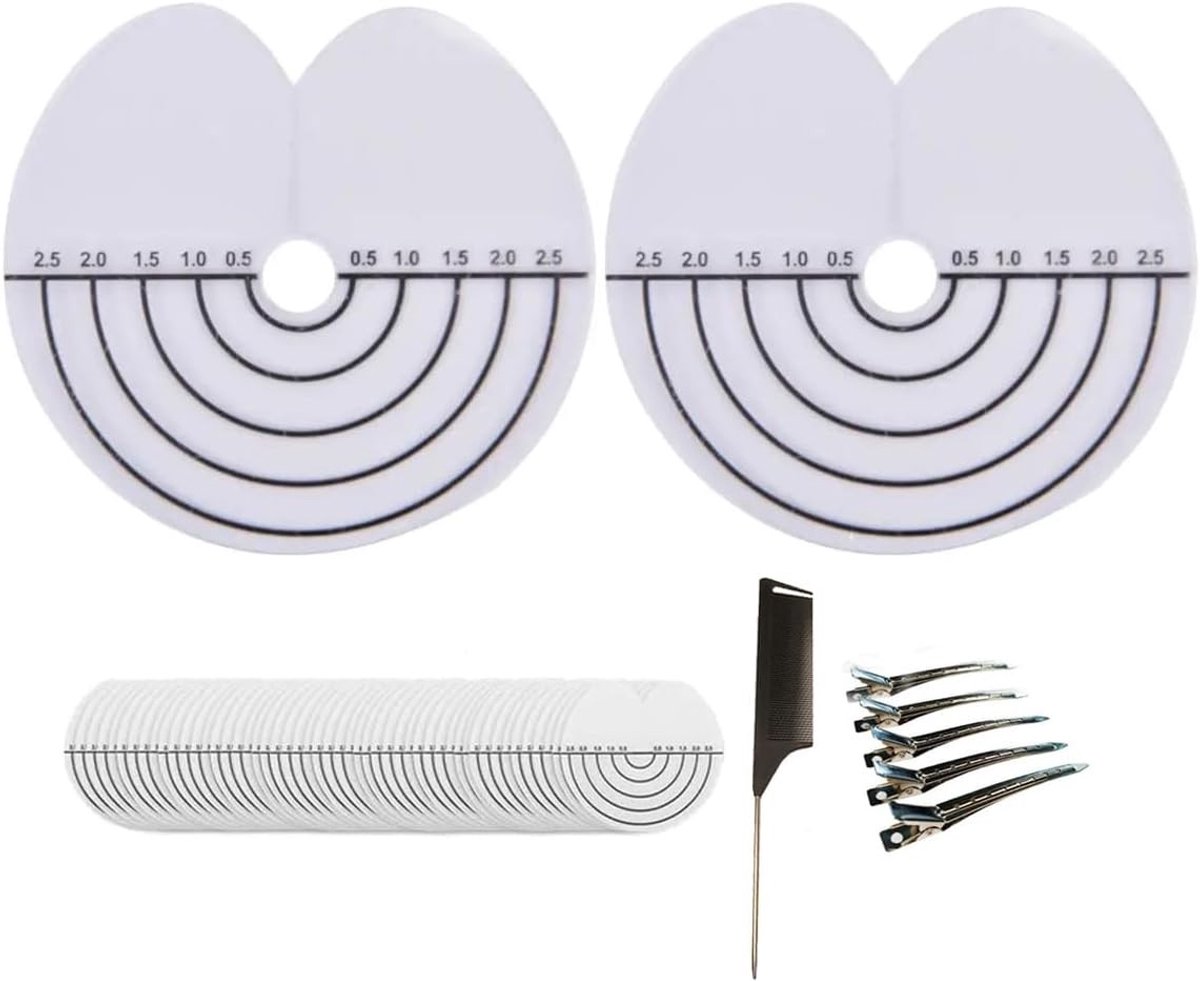Set van 50 Warmtebeschermers voor Haarextensions, Ronde Schilden met Schaal, Bescherming voor Lijm en Hechting van Haarverlengingen