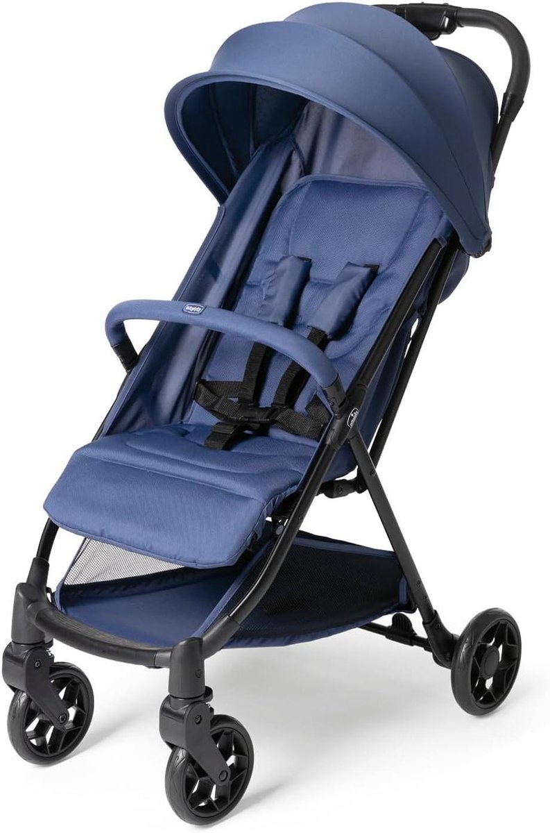 Kinderwagen - Lichtgewicht buggy - Comfortabel reizen - Compacte sluiting - Vanaf geboorte - Blauw