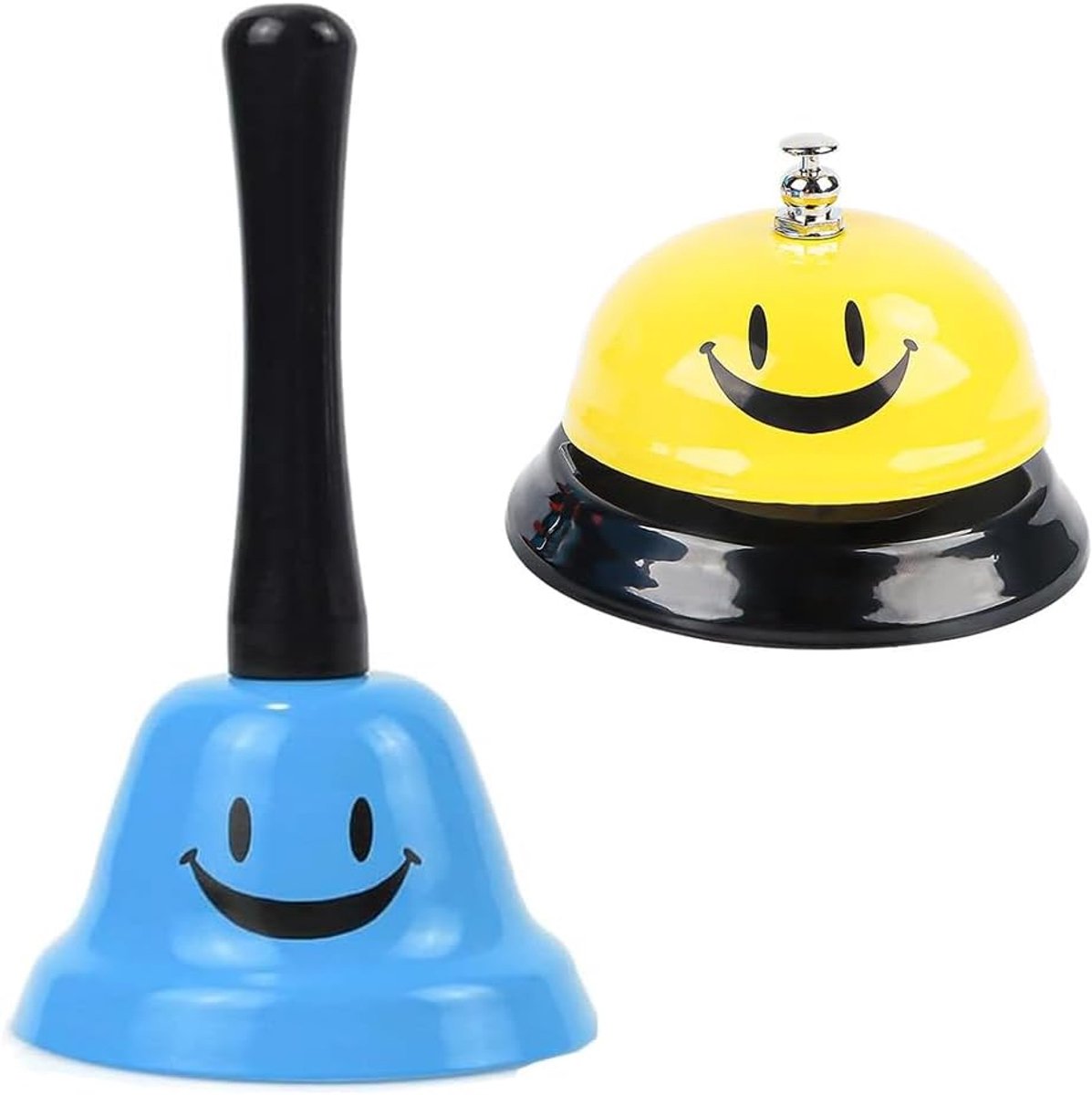 SnelShoppen - Table Bell Set, Metaal Handbel & Service Ontvangstbel voor Restaurant, Keuken, Hotel & Bars, Roestvrij, Anticorrosie & Antislip Basis