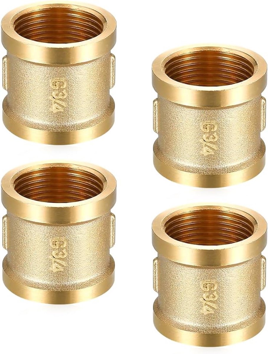 Waterconnector 3/4 Inch - Messing dubbelnippel - Hoge drukbestendigheid - Perfect voor leidingen - SnelShoppen
