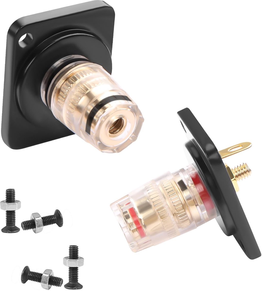 QIANRENON Amplifier Clamp Frame, Panel Mount, 4mm Connector, Banana Head, Bulkhead, Mounting Clips, Bushing, Speaker - ShopVlot