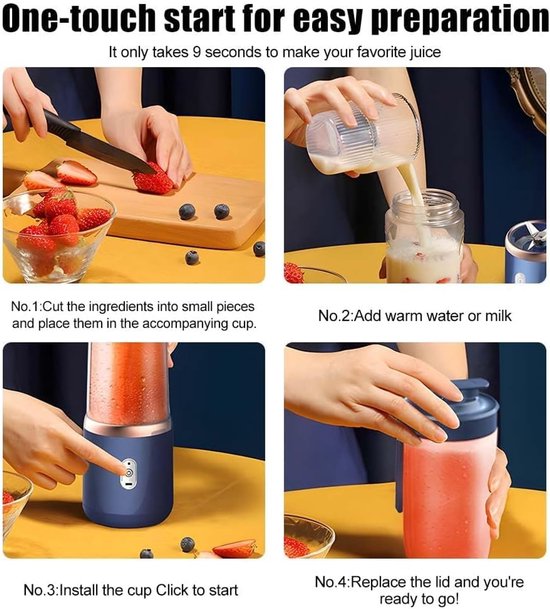 Blender To Go - Smoothie Maker - Draagbare Blender - blenderitem van Merkloos — afbeelding 5