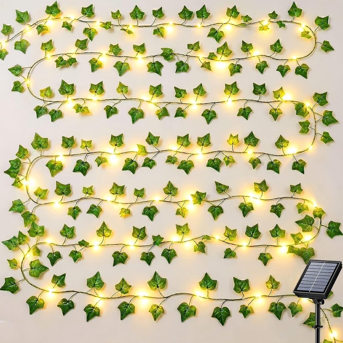 Solar Lichtsnoer - Groen - 10 meter - Waterdichte LED Klimopslinger met 8 Verlichtingsmodi - Voor Buiten en Tuindecoratie