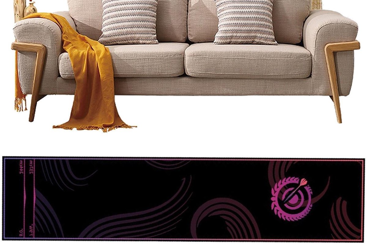 Dartmat met worplijn - Darttapijt Werplijn - Precisie Werpen Oefenen - Antislip Onderlaag - 34x300 cm - Roze