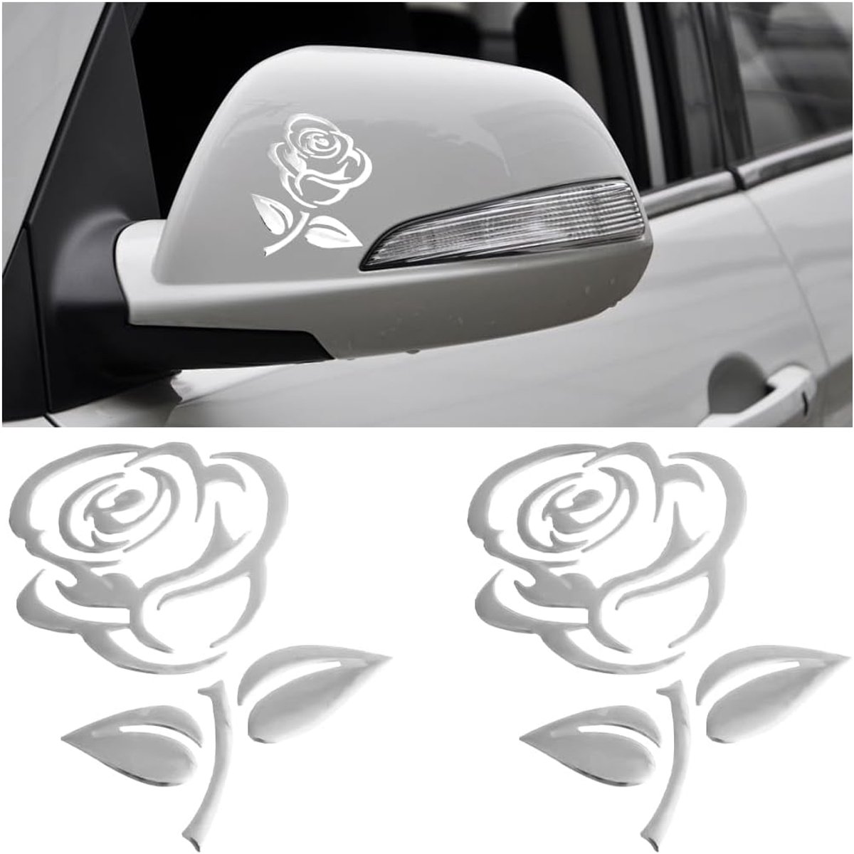 SnelShoppen - Car Stickers voor Auto Ramen en Decoratie, Hoogwaardige PVC Stickers, Rozenblaadjes Stickers voor Glad oppervlak, Auto Stickers voor Aut