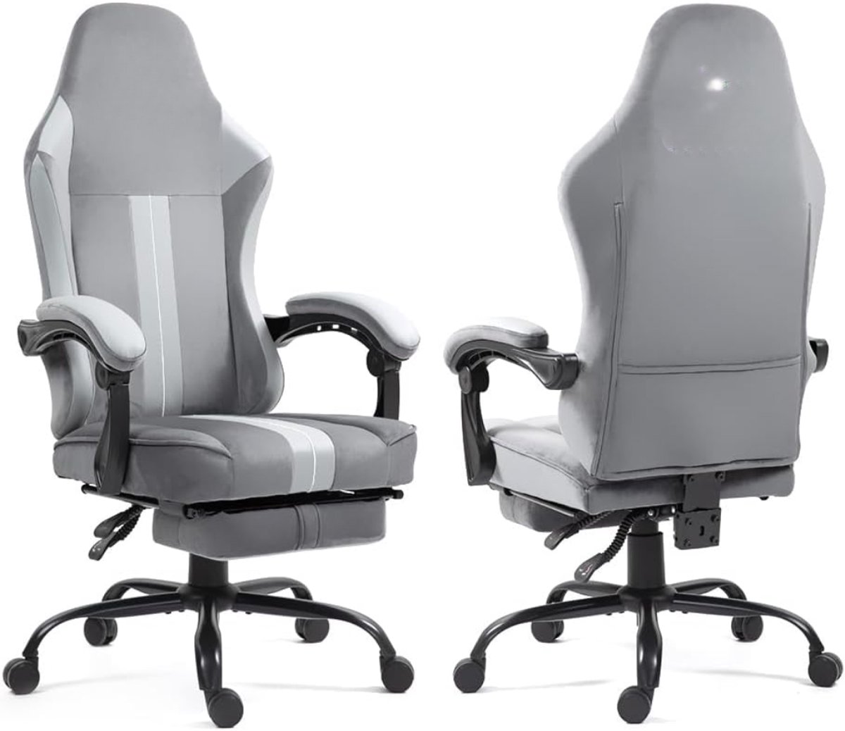 Lìon® Gamingstoel - 150 kg - Gaming Stoel - Ergonomische Bureaustoel - Grijs - 57cm x 70cm x 140cm