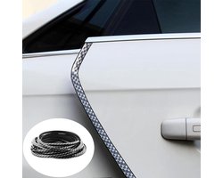 Deurbeschermer Auto - Deurrandbescherming Rubber - Voertuig Beschermen - Koolstofvezel Effect - 5 Meter - Zwart