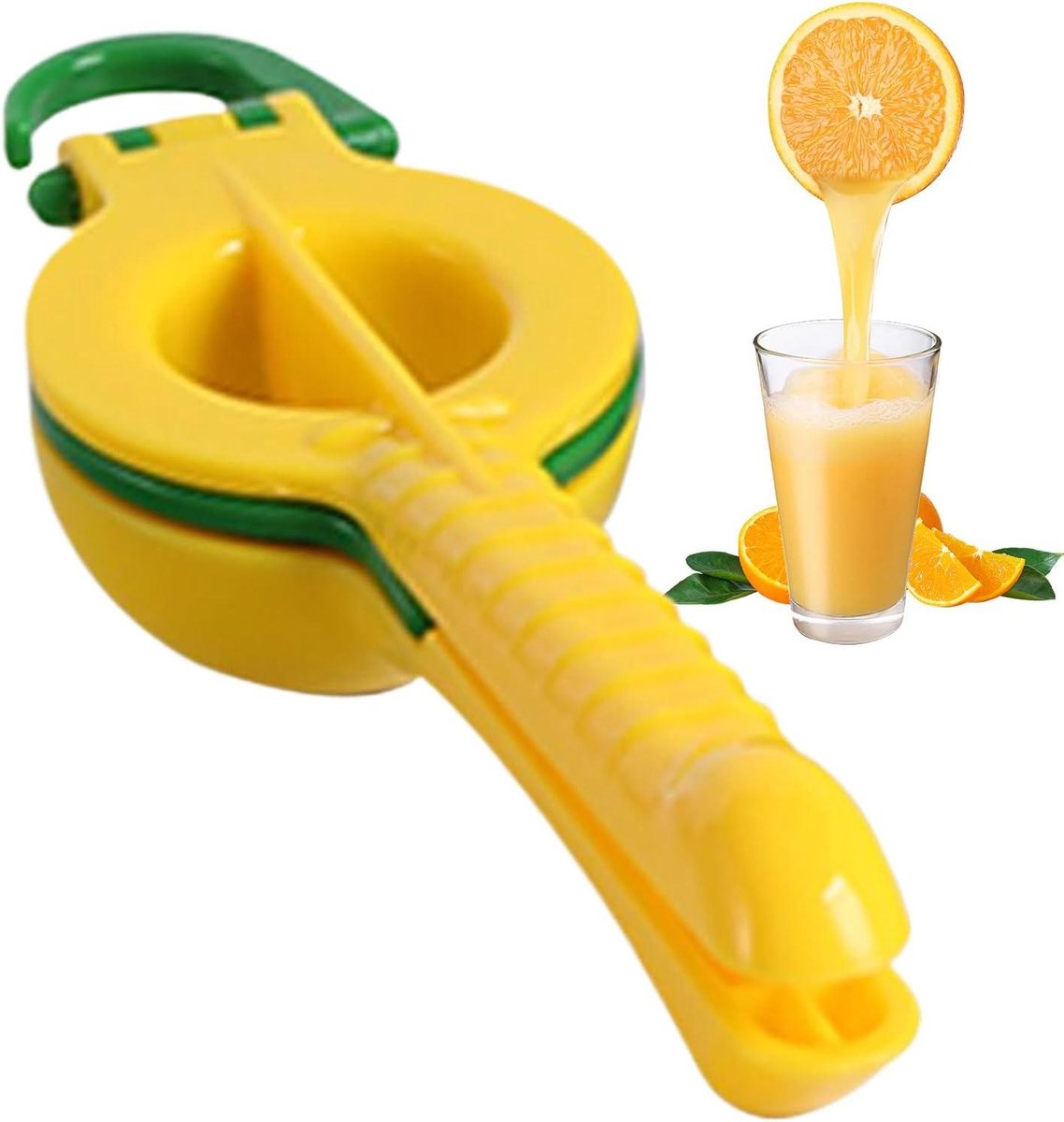 Citroenpers - Citrusknijper Sapmaker - Verse Drankjes Maken - Antislip Ergonomische Grip - 28 x 8.5 x 28 cm - Oranje