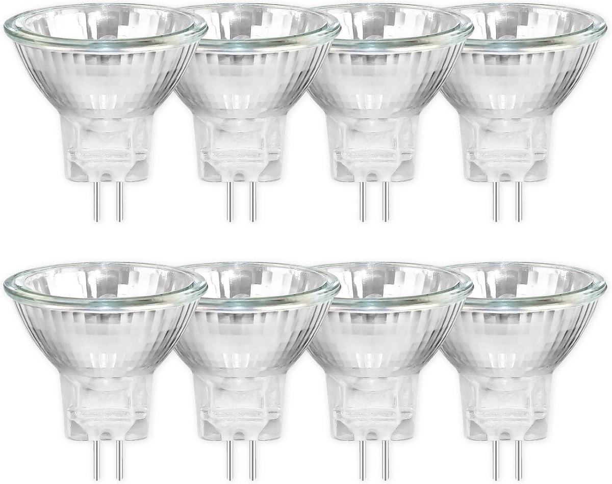 Set van 8 Dimbare MR11 Halogeenlampen 12V 20W GU4 met 250 Lumen Warm Wit Licht 2700K