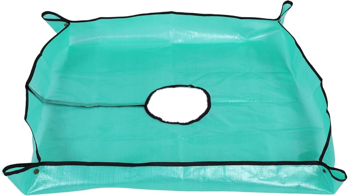 Struikafdekzeil - 1*1m - opening van 20 cm - waterdicht zeil - Bladopvangmat - geschikt voor tuinieren, kassen, gazons, landbouw, kamperen, groenteteelt - groen