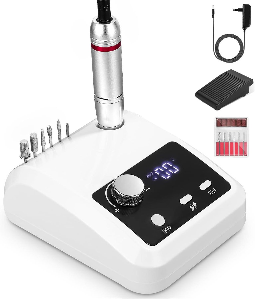 Elektrische Nagelvijl - Nagelfrees Set - Manicure Pedicure - 45000 RPM Instelbaar - 20 cm - Zwart