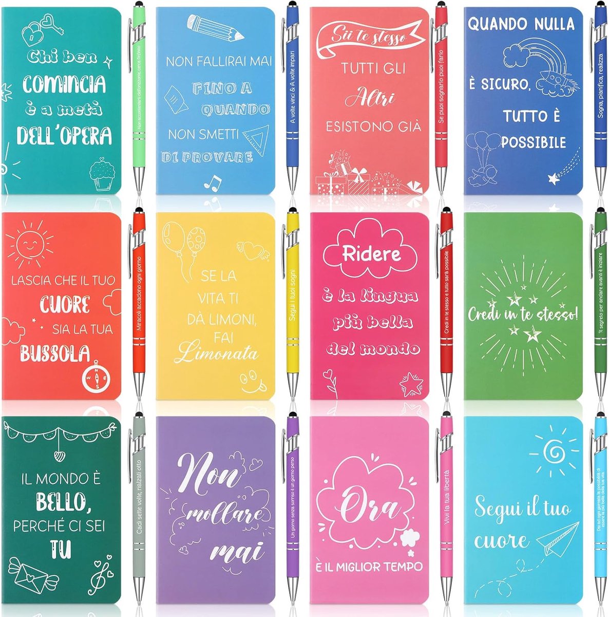 Tenare Thanksgiving Gifts for Coworkers, 12 Small Notebooks with Motivational Sets, Mini Notebooks, 12 Inspirational - ShopVlot
