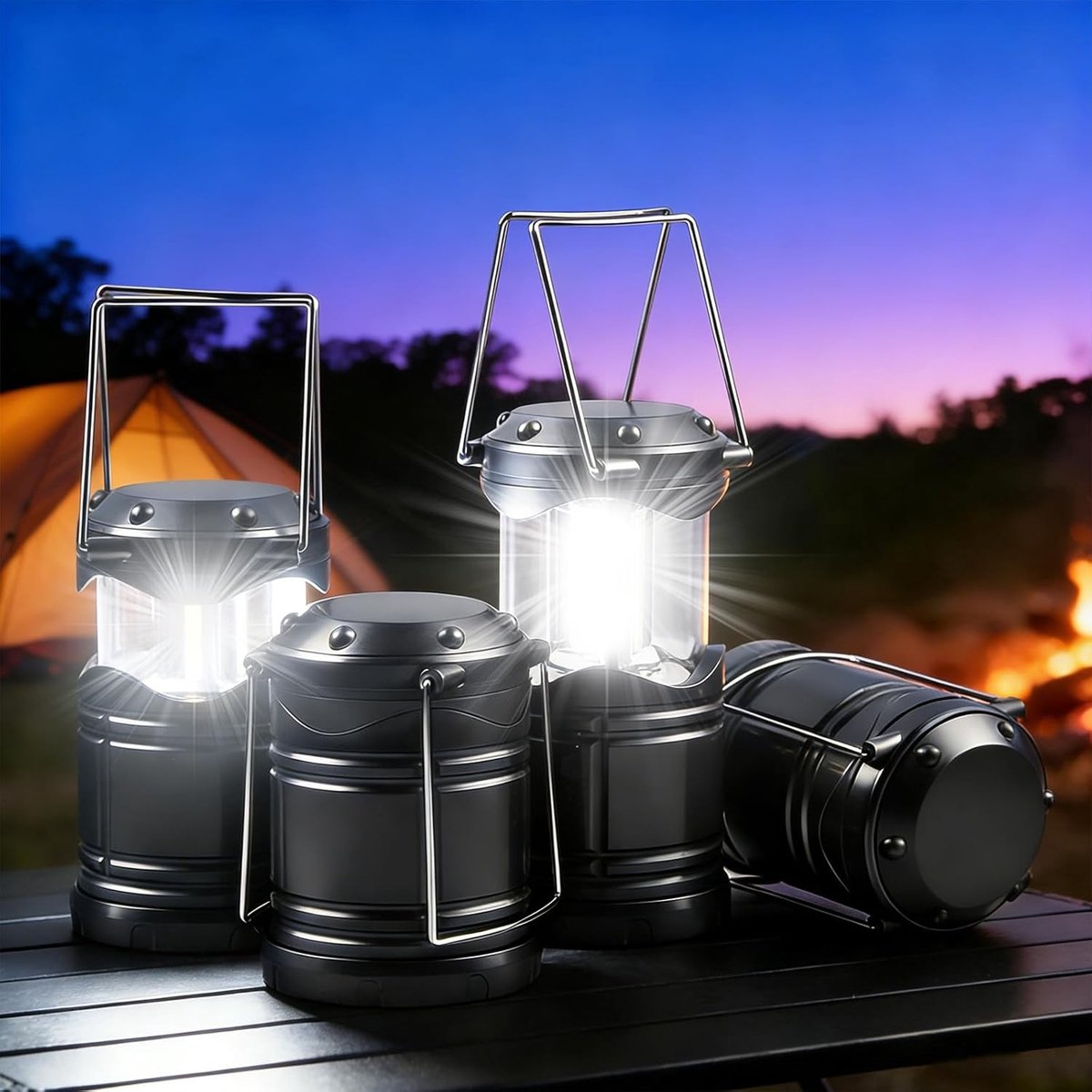 Campinglamp - Opvouwbaar - 9,5 cm - Waterdicht en Draagbaar - Voor Kamperen en Buitenactiviteiten