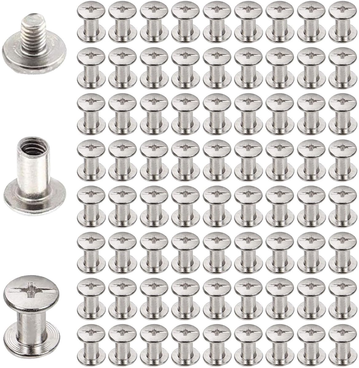72 stuks 5mm x 8mm verchroomde klinknagels
