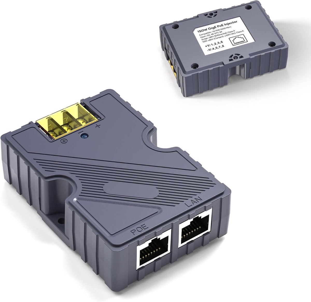 SnelShoppen - Dishy V2 Naar RJ45 Adapter, GigE PoE Injector 150W, ESD Bescherming voor Snel Internet Kit Satelliet, Hoge Snelheid Verbinding, PoE Inje
