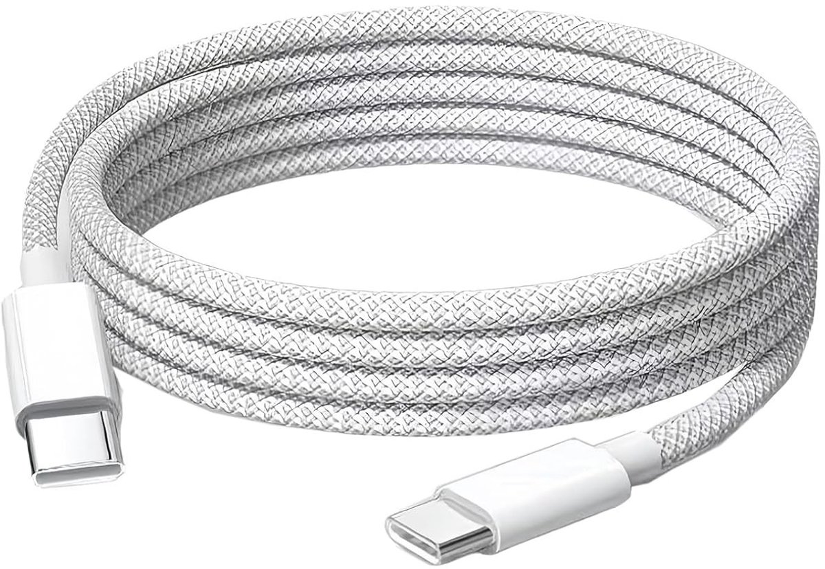 USB C Oplaadkabel 1m - Gevlochten USB C naar USB C Kabel voor iPhone, iPad, Samsung en Andere Type C Apparaten