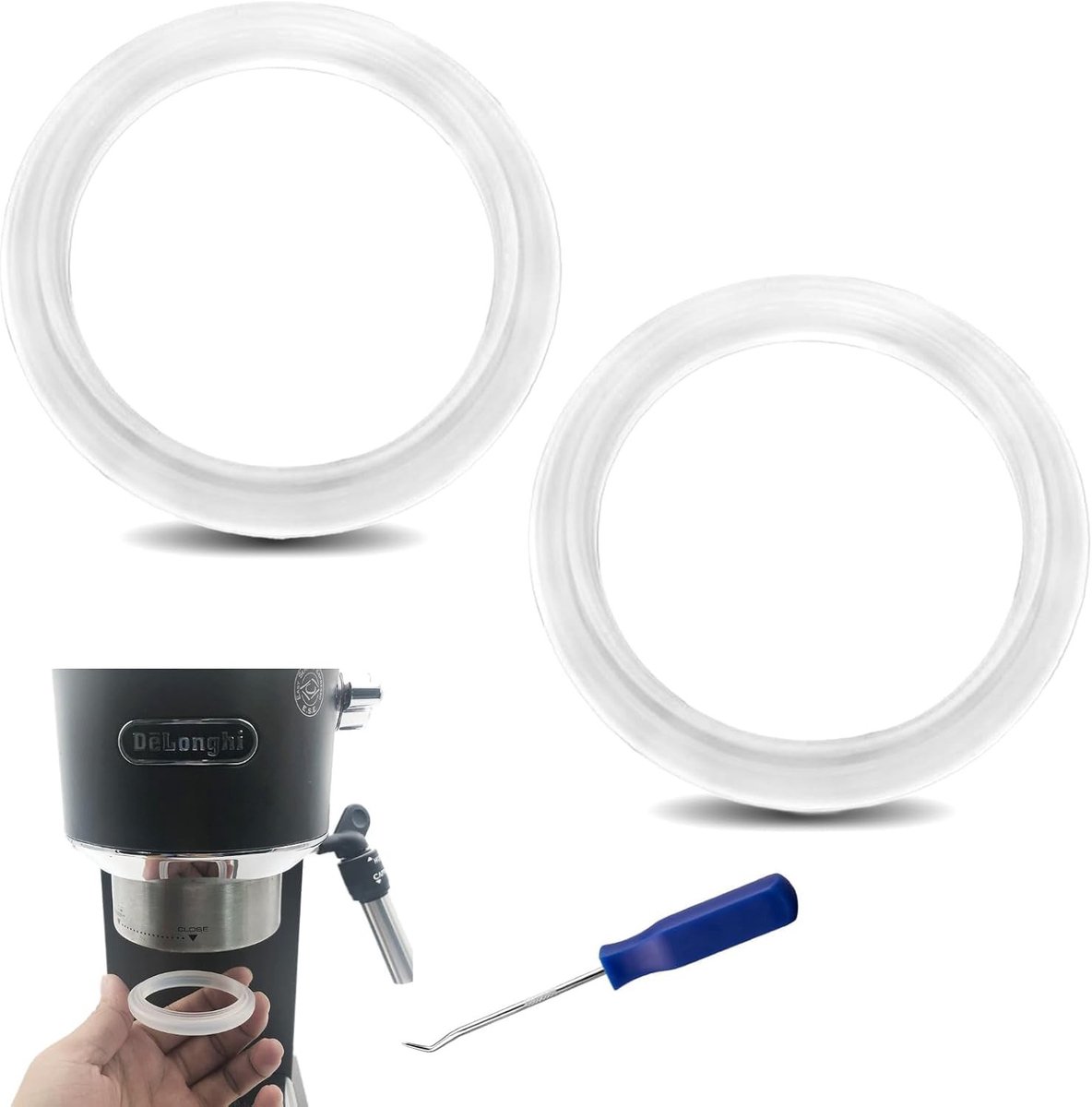 2 Stuks Silicone Seals met Golfvormige Ring voor Delonghi Sieve Carrier Vervangingsonderdelen voor EC680/EC685/EC695/EC820/EC850/EC860 Koffiezetapparaat Accessoires