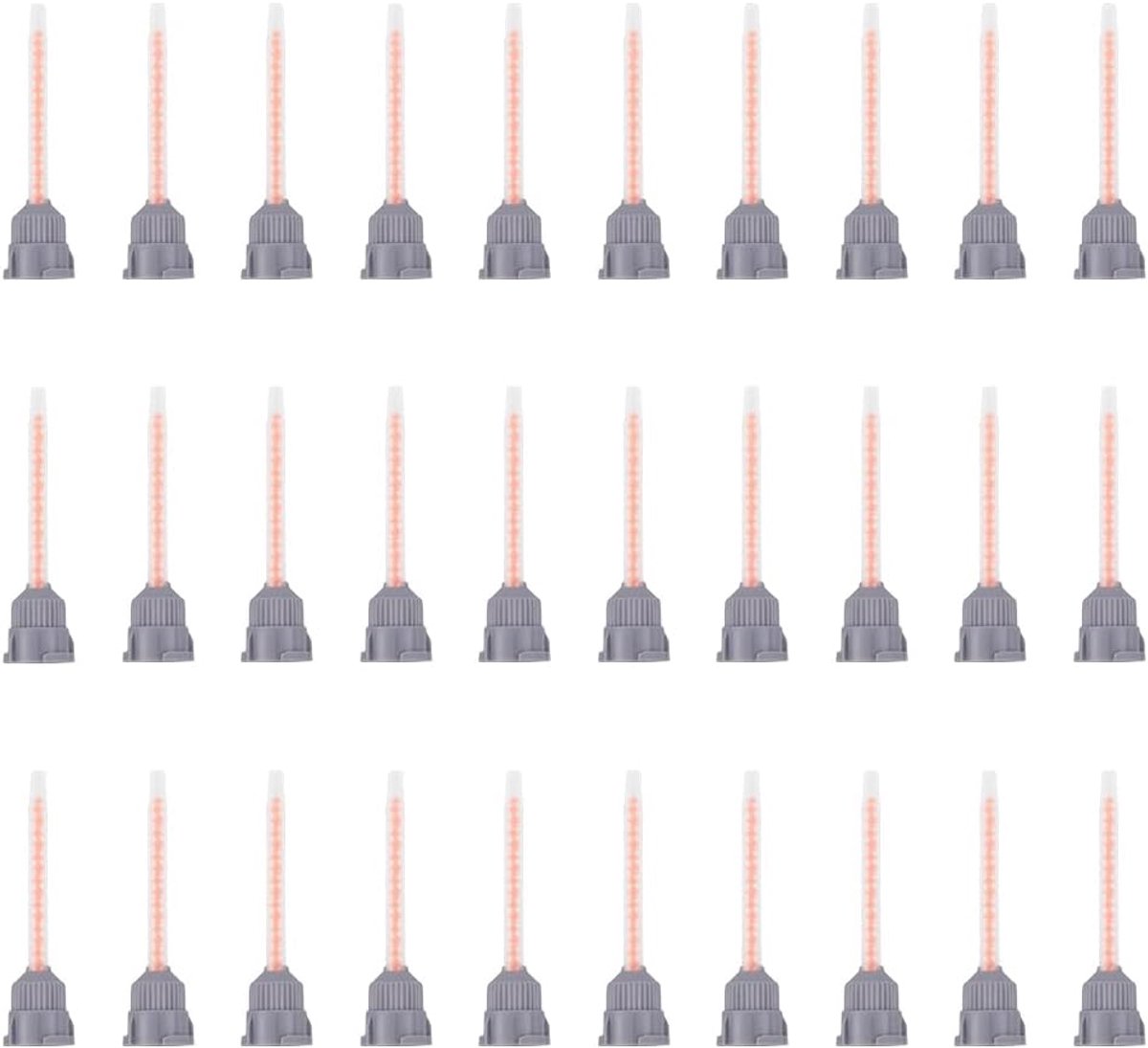 SnelShoppen - 30 Stuks Plastic Epoxy Mengdoppen Tips voor Lijmpistool - AB Lijm Mengbuizen 10:1 - Oranje - 7.3 x 1.8cm - Ideaal voor Creatieve Klussen