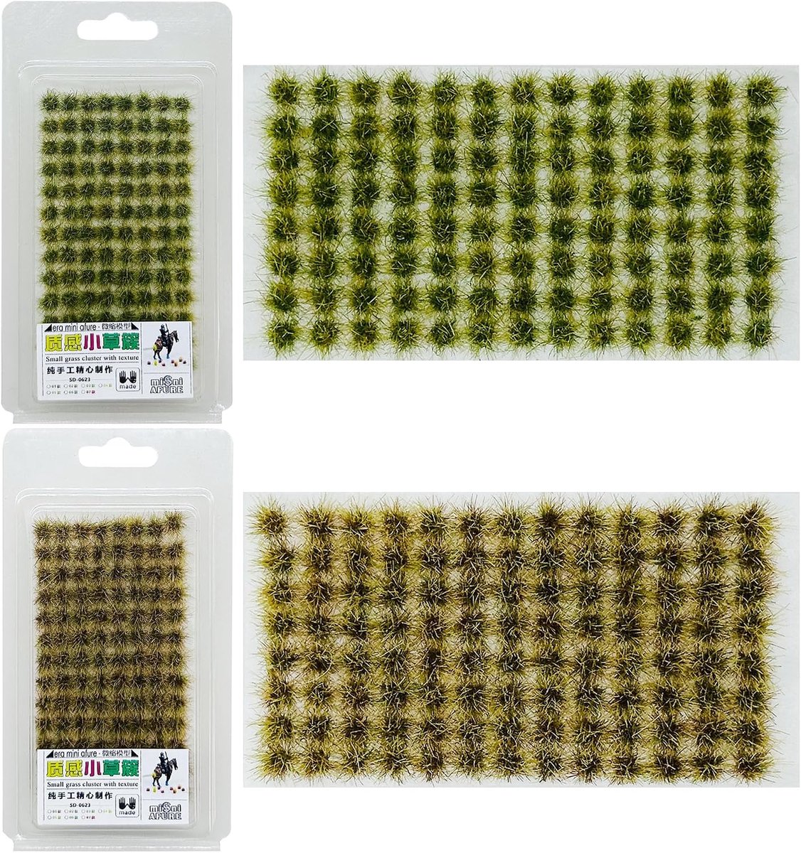 SnelShoppen - 208PCS Statistische Gras Tuft Model Grastuffs Terrain Model Kit Hars Statische Landschap Model Voor Spoorweg Landschap Kunstgras Modelle