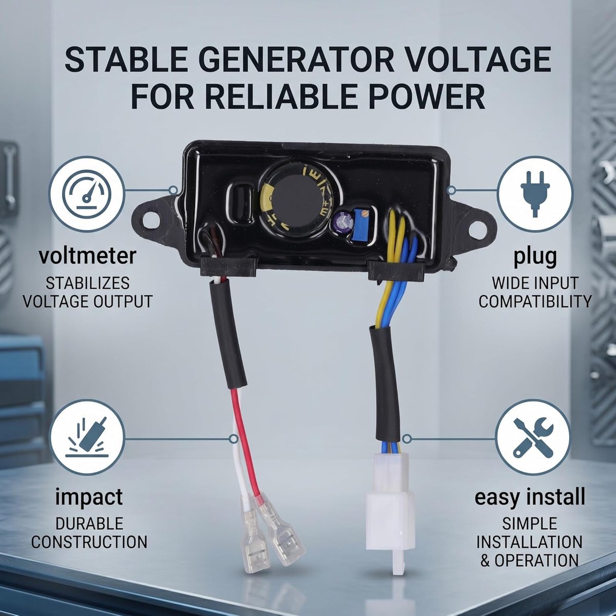 SnelShoppen - AVR Automatische Spanning Regelaar, Enkel Fase, Drie Fase, 220V, 380V, Generator Spanning Regelaar, Stabiliseert en Reguleert Spanning v
