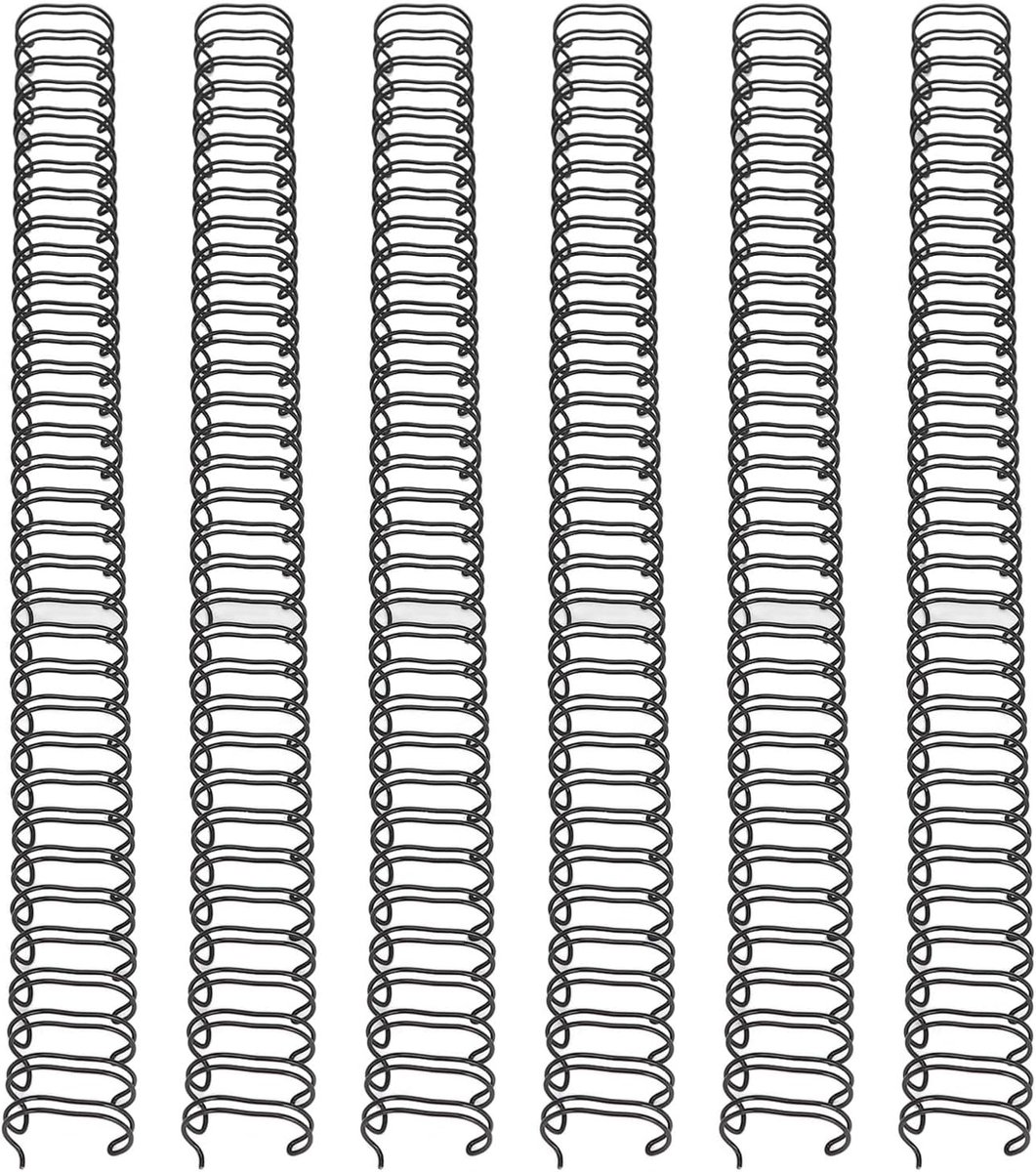 SnelShoppen - Dubbele Lus Draadbinderrug 180 Vel Capaciteit 3:1 Steek 34 Lus 19 Mm Diameter Set Kit Metalen Binnendraad voor A4-papier in Zwart
