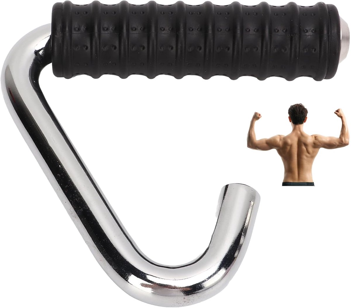 SnelShoppen - Fitness Handgreep C-vormig Universeel Rubber Gewikkeld Trainings Trekstang Oefenbar voor Gym - Duurzaam en Praktisch