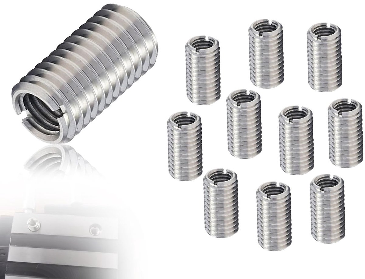 SnelShoppen - Moeren set van 10 stuks M10 tot M8, draadmoeren, roestvrij staal, zilver, zeskant, ISO metrisch, fijn, universeel gebruik, klussen, auto