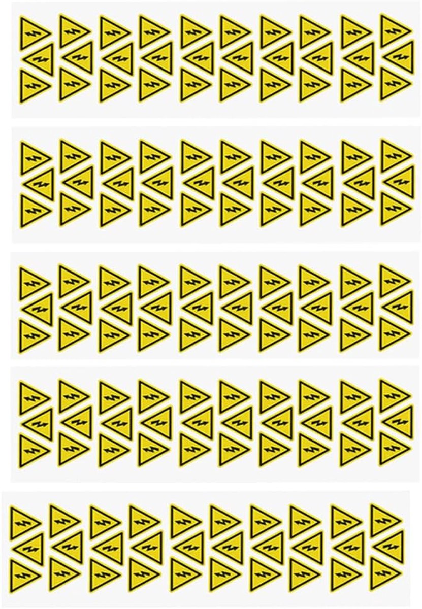 SnelShoppen - Set van 5 Veiligheidsstickers, Brandgevaar en Elektrische Schok, Waterproof en Zelfklevend, Hoogwaardige PVC, Voor Binnen en Buiten Gebr