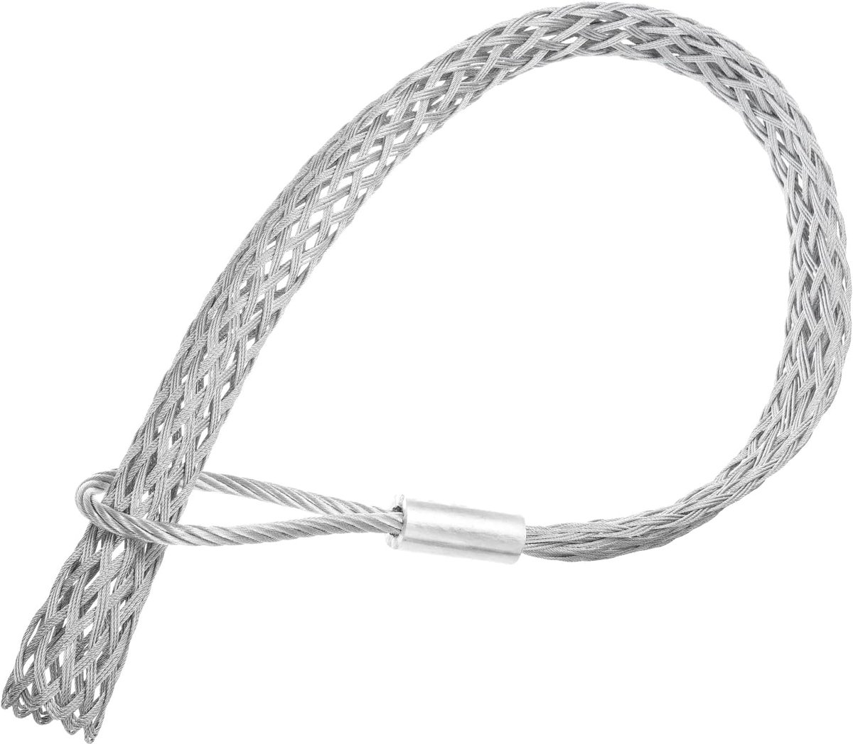SnelShoppen - Kabeltrekhulpmiddel Kabeltrekker 88-101 mm, 170 cm, gegalvaniseerd staal, enkele handgreep, glad net, 1 stuk (zilver)