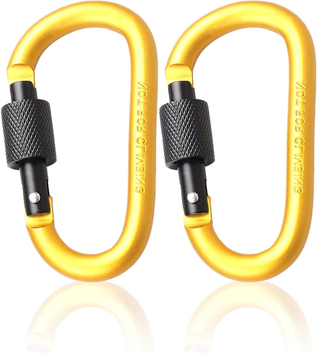 SnelShoppen - 2 Stuks Carabiner Clip Sleutelhanger - 7,5cm Aluminium Legering D-Ring Karabiners - Lichtgewicht en Sterk voor Camping, Wandelen, Reizen
