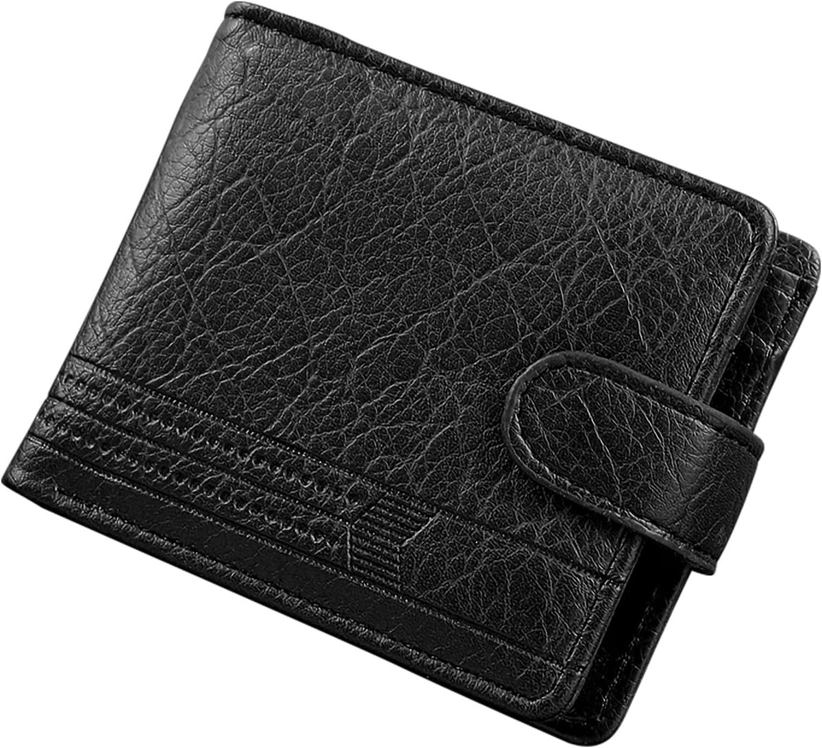 Men's Wallet, Leather Minimalist Slim Wallet with Coin Pocket, Large Capacity, 7 Card Slots Wallet, 2 Cash Slots, 1 - ShopVlot