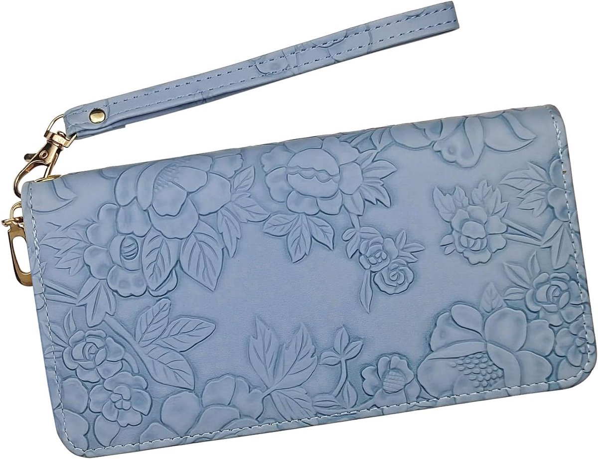 SnelShoppen - Dames Portemonnee, Grote Capaciteit Lange Portemonnee voor Vrouwen met Multi Kaartvakken en Telefoonvak PU Leren Portemonnee Mode Clutch