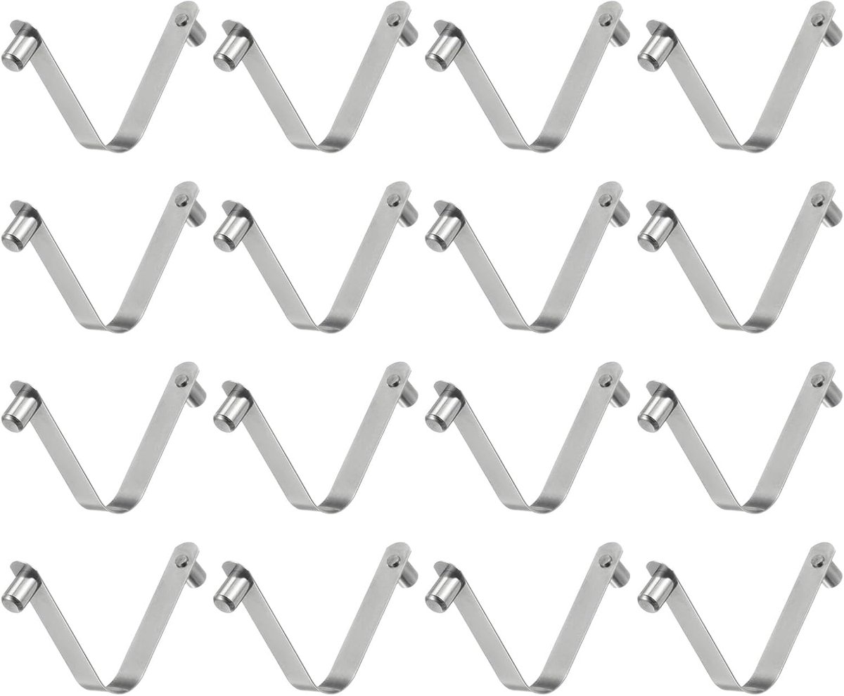 SnelShoppen - 16 Stuks Dubbelknop Kajak Peddel Snap Veerclip 6 x 8.5 x 49mm 65 Mn Veerstaal V-vormige Stevige Telescopische Vergrendelingsbuis Clips v