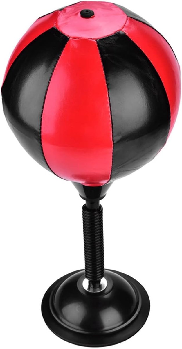 SnelShoppen - Desktop Bokszak - Zwart Anti-Stress Puntenbal voor Snelheid Boksen - Hoogwaardige PU Materiaal - 39cm x 17cm - Perfect voor Kantoor en T