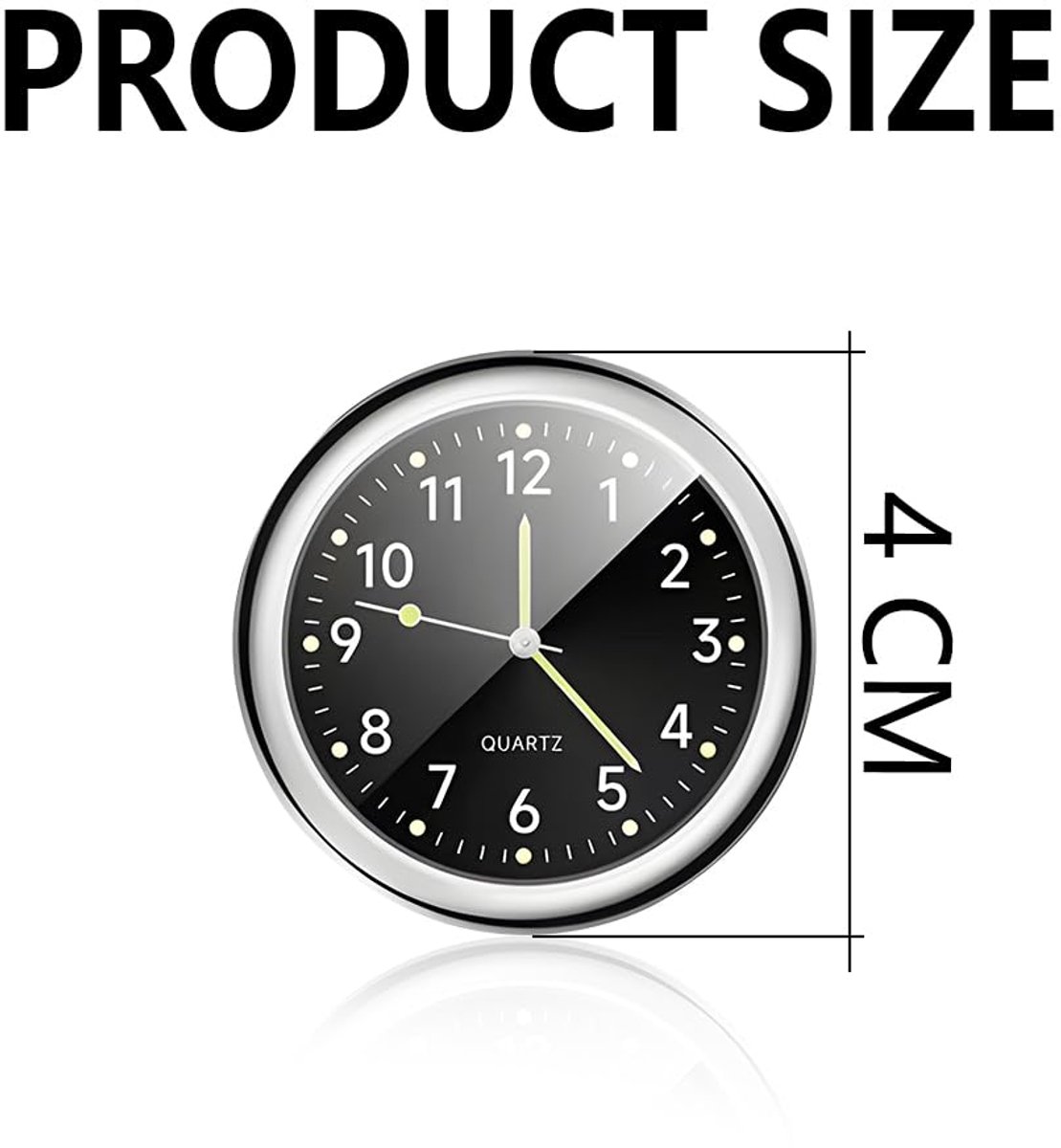 SnelShoppen - Quartz Klok voor Auto, Dashboard Klok met Luminous Functie, Ronde Klok voor Auto Interieur, Ventilator Klok voor Auto, Duurzaam en Stijl