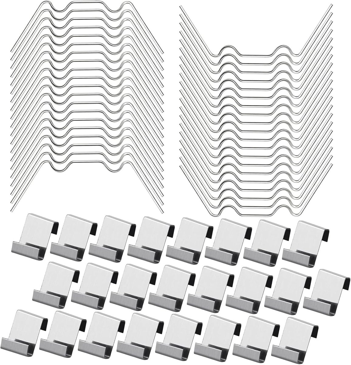 Z Clips voor Glas en Polycarbonaat - 100 Stuks RVS Bevestigingen voor Serre Beglazing en Tuinprojecten