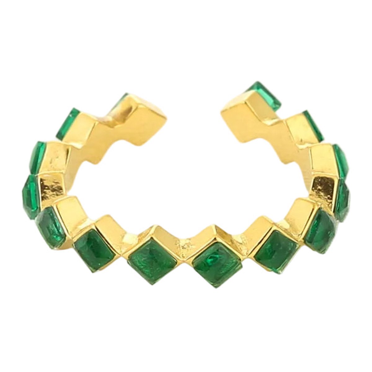 Michelle Bijou Ring Gemstone goud groen one-size