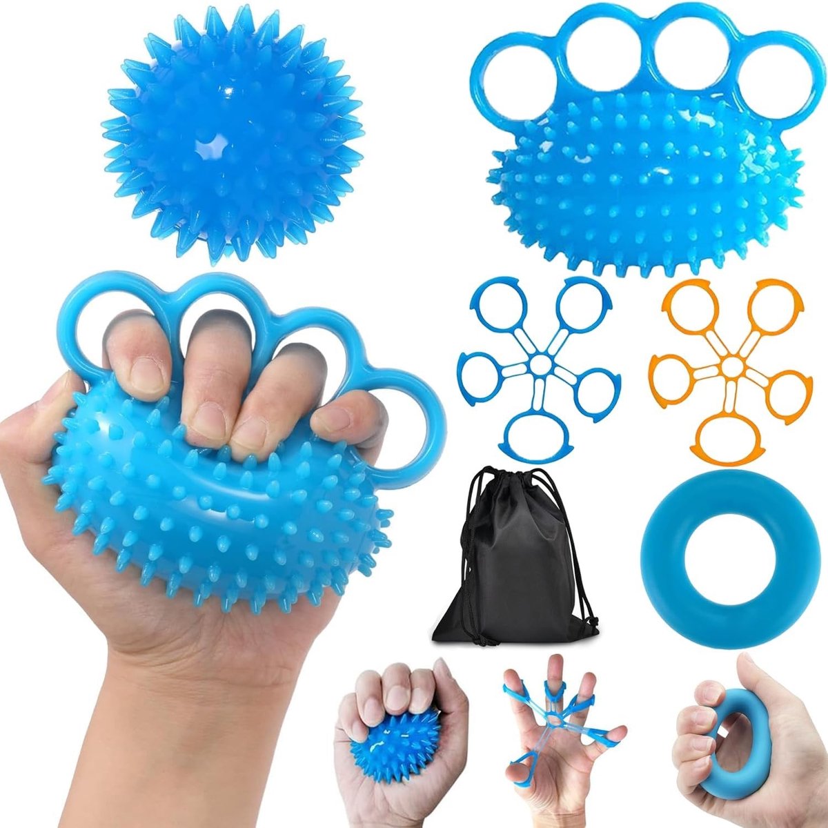 Vingertrainer Set van 5 Stuks - Zachte Stressbal voor Handtherapie, Gripversterking en Ontspanning bij Artrose