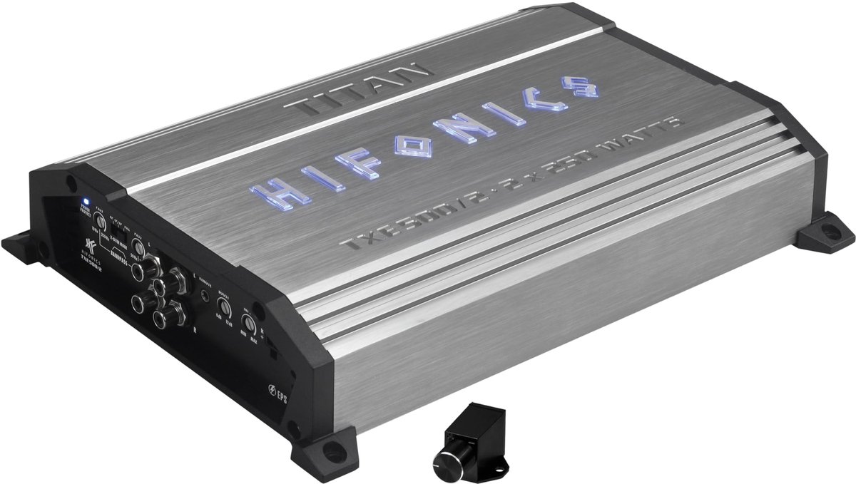 SnelShoppen - HiFi Versterker 2-Kanaals Class-AB 500W RMS voor Auto met Hoog Laag Filter en Bass Boost
