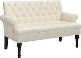 vidaXL - Bankje - met - rugleuning - 120x62x75,5 - cm - linnen
