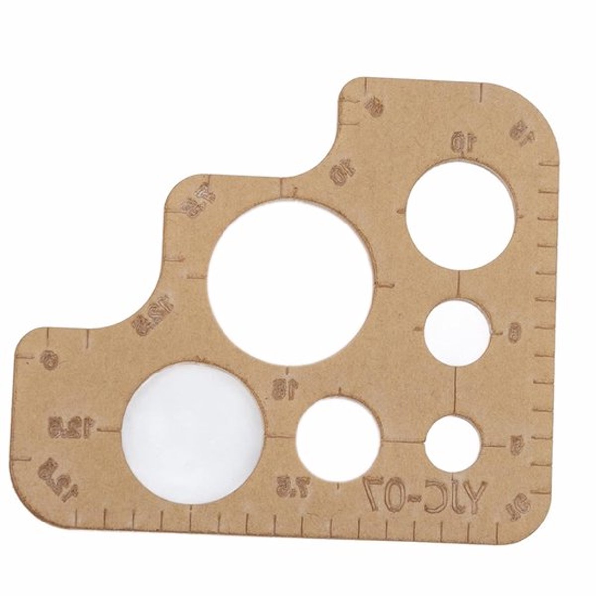 Ronde Hoek Stikmal van Duidelijk Acryl, Positioneringshulpmiddel voor Leerbewerking en Stencil voor Hoeksteken