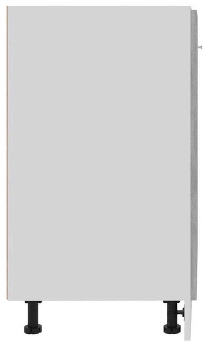 Onderkast – Opbergkast – Kastje – Ladekast – Dressoir – Betongrijs – Hardhout – 60x46x81,5 cm – Industrieel Design