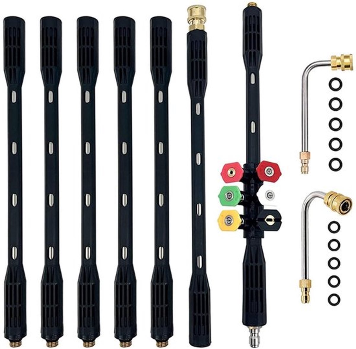 Reiningsgereedschappen 9-delig - Hogedrukreiniger Accessoires - Telescopische Steel - Werkdruk 4000 PSI - Roestvrij Staal - Lange Levensduur - Hogedrukreinigeraccessoires