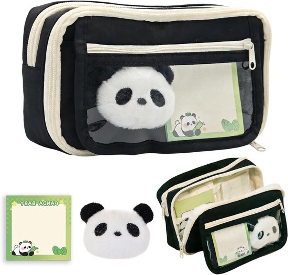 Grote Capaciteit Pennenzak voor Jongens en Meisjes - Schattige Panda Ontwerper voor School en Kantoor, Ideaal voor Stationery Organisatie