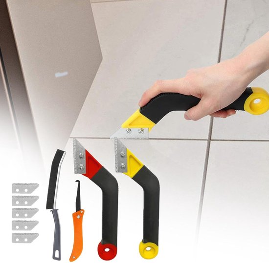 Voegmortel Verwijderset - Voegenschrapers - Tegels Renoveren - Ergonomisch Ontwerp - 10 Stuks - Meerkleurig — afbeelding 5