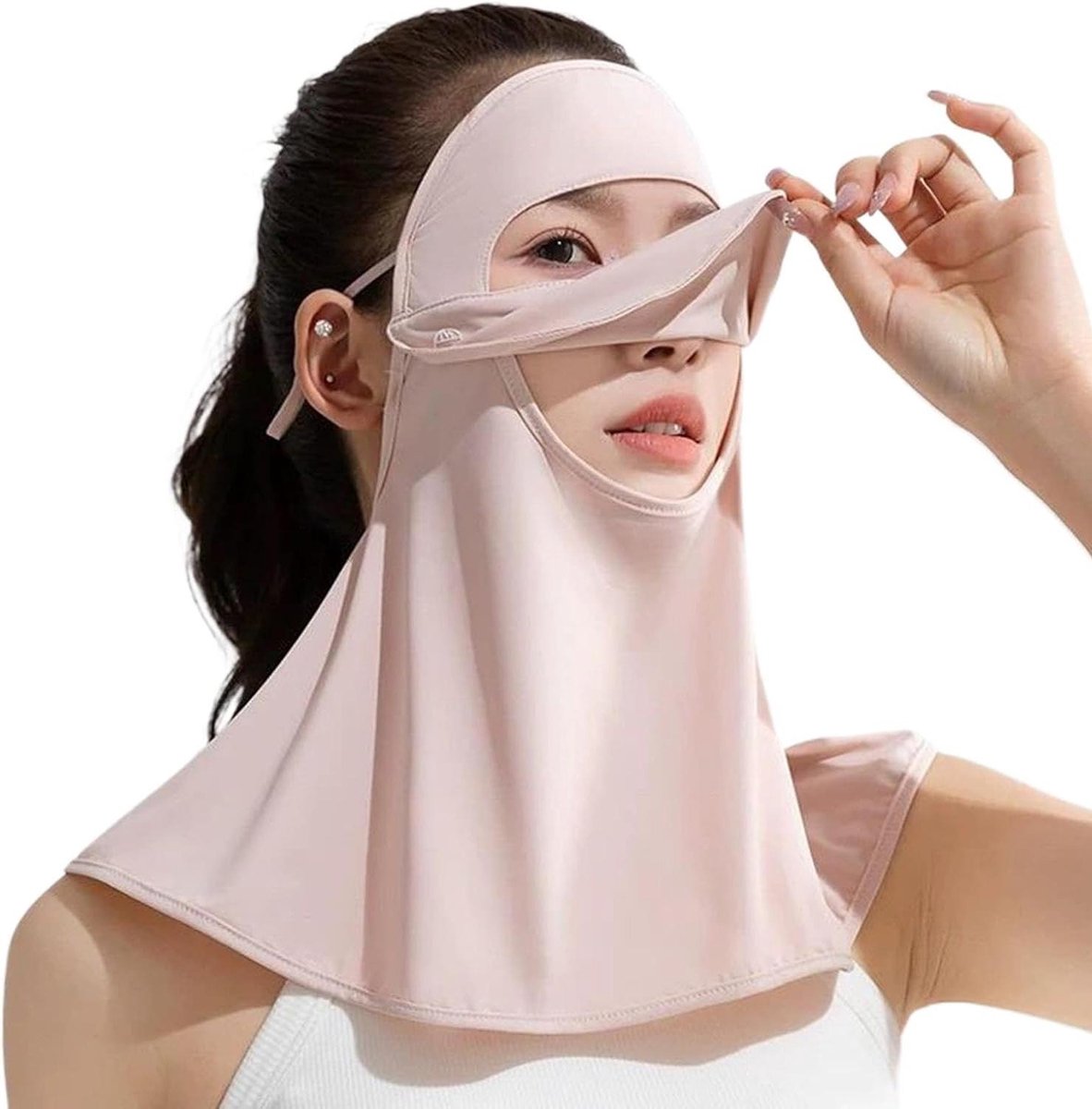 UV Gezichtsbescherming - Sportief masker - Buitenwerk Bescherming - Verkoelend ademend materiaal - 28x25x1cm - Zwart