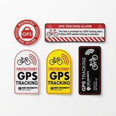 Stickers als GPS-trackingalarm, Reflecterende waarschuwingsstickers voor fietsen, Anti-diefstalstickers - Gele kleur