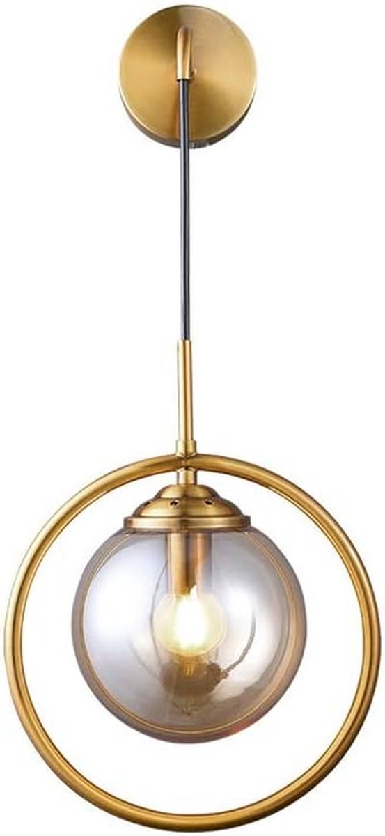Glazen Bol Wandlamp - Nachtkastje Lamp - Woonkamer Verlichting - Artistiek Lichtontwerp - A - B