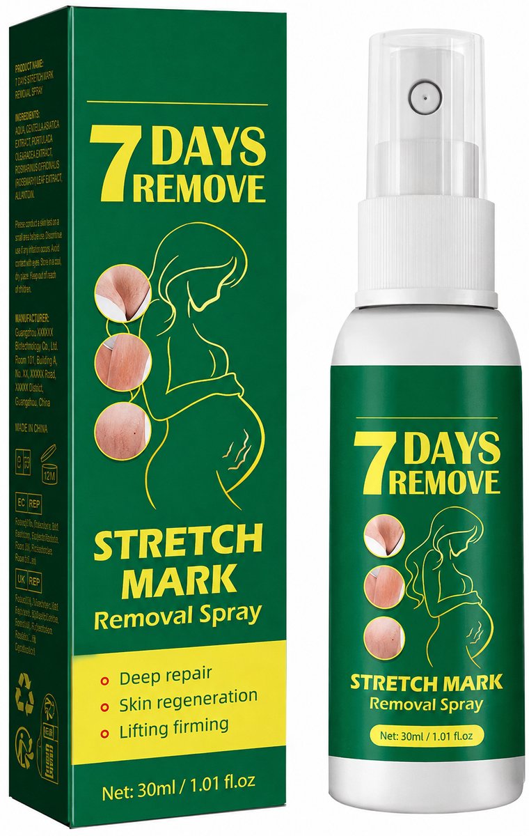 Stretch Mark Removal Spray –anti striae - Lichaams Spray - bodycreme - Zwangerschapsstriemen - Striae creme - 30 ml