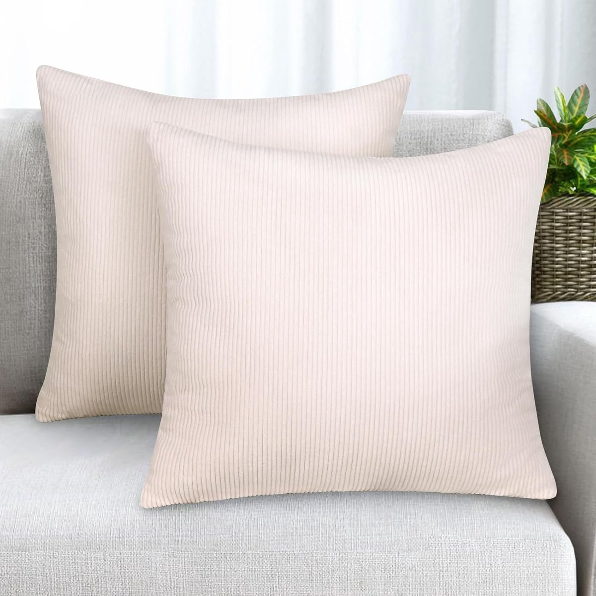 Corduroy Kussenhoes 45 x 45 cm, Zachte Decoratieve Kussens voor Bank en Slaapkamer, Kerst Kussens, Moderne Woondecoratie